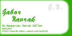 gabor mavrak business card